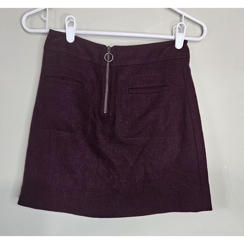 ❤️💛Madewell Fireside Mini Retro Wool Blend Skirt A line Size 00Plum Lined🩵💜
